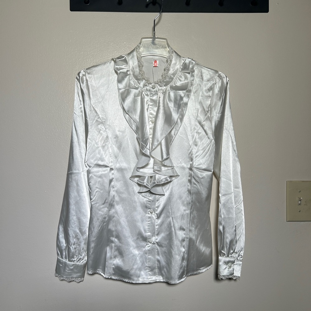 White Satin Puffy Shirt
